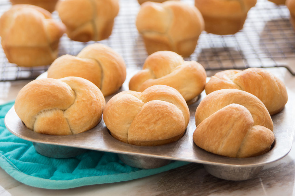 These delicious rolls are brushed with butter before baking for a melt in your mouth taste!