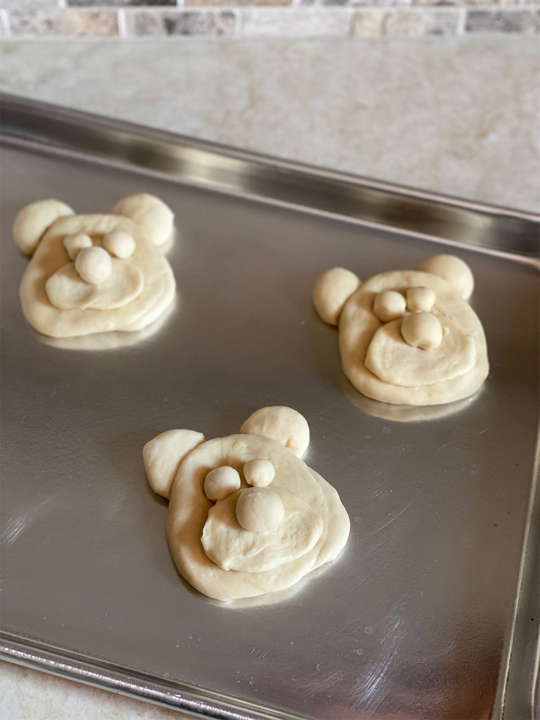 Bear Buns on a pan