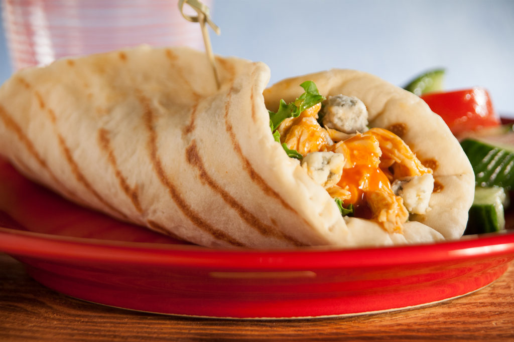 Make these grilled wraps that you can fill with all kinds of different fillings. The Buffalo Chicken filling is our favorite!