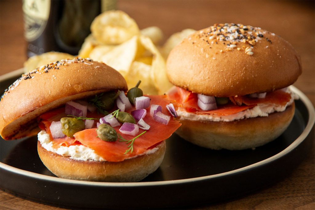 Switch up your brunch with this cream cheese and smoked salmon slider.