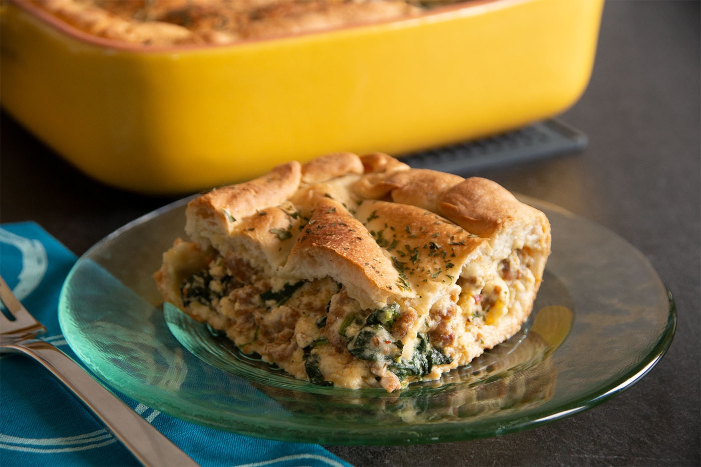 Sausage and Three Cheese Deep Dish Pie