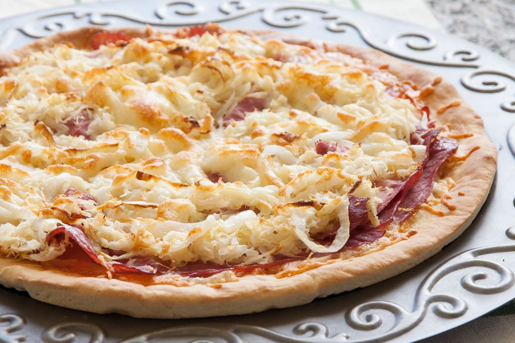 If you are a reuben sandwich lover you will find this pizza perfect for you!