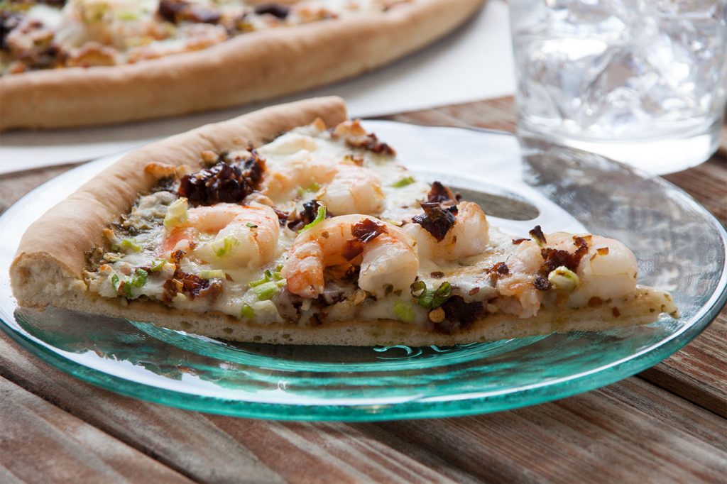 Shrimp Pesto Pizza