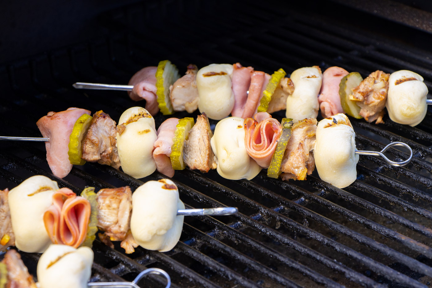 Cuban Skewers on the grill.