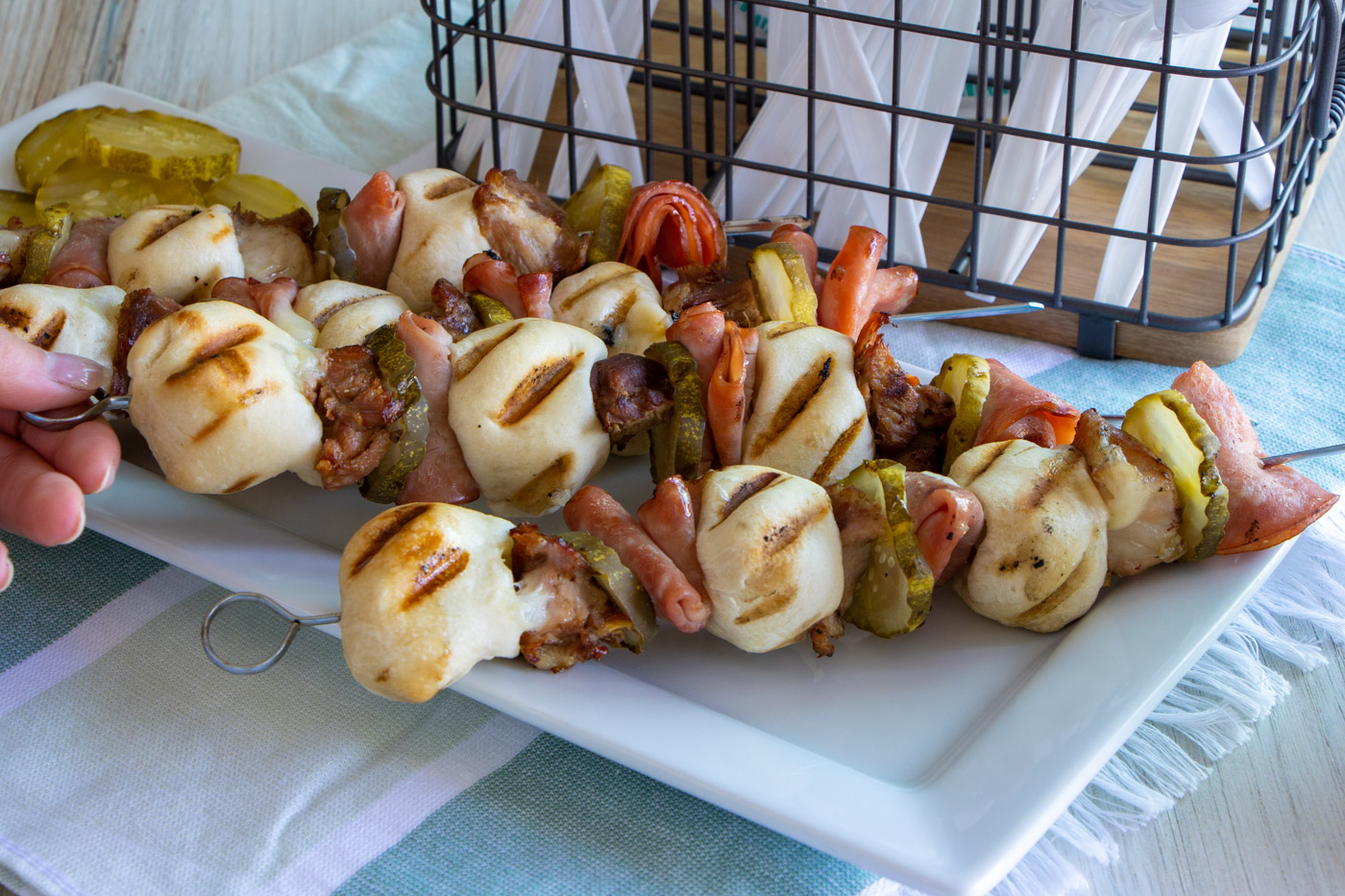 Cuban Skewers on a plate.