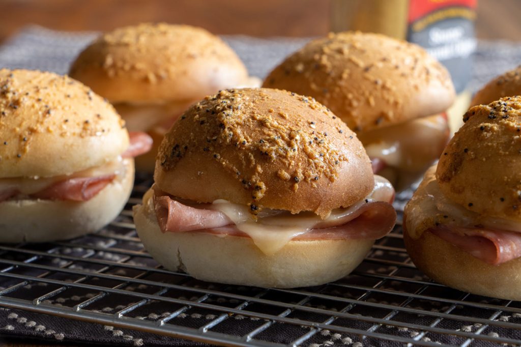 Rhodes Yeast Dinner Rolls or Warm-N-Serv® Dinner Rolls are the perfect size for these tasty sliders. Bake up a batch for your next meal.