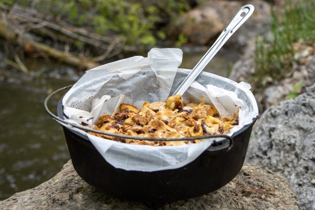 Bake up a big batch of s'mores in your Dutch Oven with this S'mores Bread Pudding recipe.