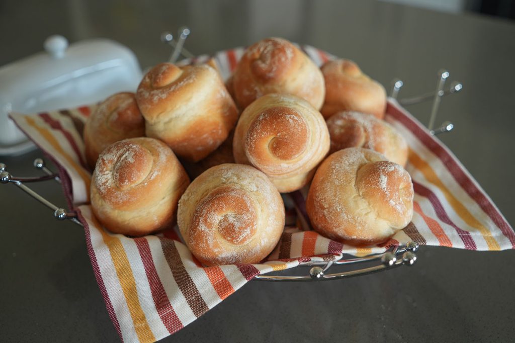 Feature a beautiful basket piled high with delicately swirled dinner rolls on your Thanksgiving table this year!