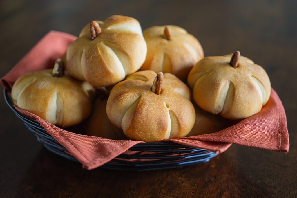 These pumpkin shaped rolls are the perfect addition to any Holiday meal.